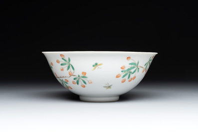 A Chinese famille verte 'goji' bowl, Daoguang mark, 20th C.