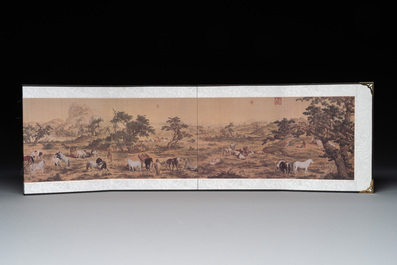 Collection of ten Chinese books about Taoism and an album after Giuseppe Castiglione (郎世寧, 1688-1766): 'One Hundred Horses,' 20th C.