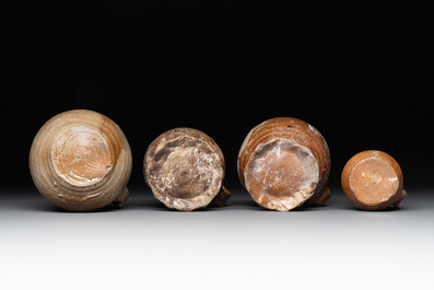 A collection of 10 German stoneware mugs, 14/16th C.
