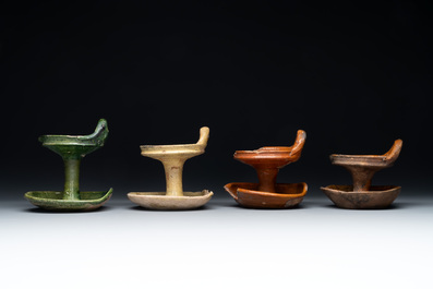 14 green, yellow and brown-glazed pottery wares, Western Europe, 16th C. and later