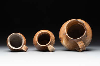 A collection of 10 German stoneware mugs, 14/16th C.