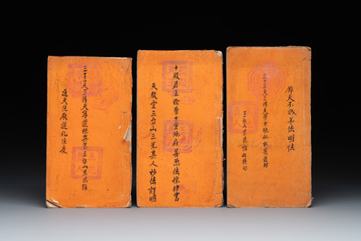 Collection of ten Chinese books about Taoism and an album after Giuseppe Castiglione (郎世寧, 1688-1766): 'One Hundred Horses,' 20th C.