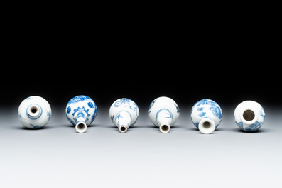 A varied collection of 13 Chinese famille rose, blue and white wares, Transitional period/19th C.