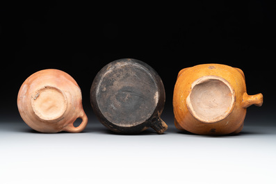 11 brown-glazed pottery wares, Low Countries, 14/17th C.