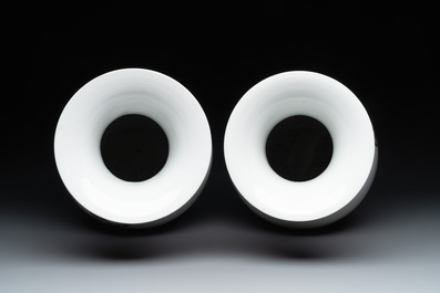 A pair of Chinese famille rose vases and two vases, Qianlong mark, 20th C.