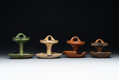 14 green, yellow and brown-glazed pottery wares, Western Europe, 16th C. and later