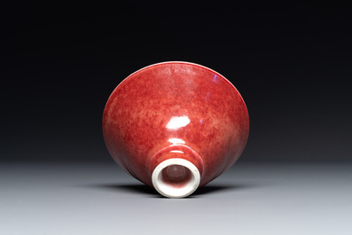 A Chinese peachbloom-glazed conical bowl, 19th C.