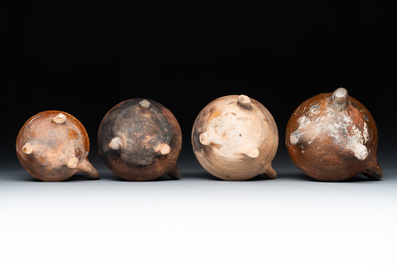 11 brown-glazed pottery wares, Low Countries, 14/17th C.