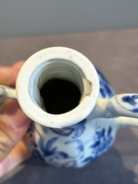 A Chinese blue and white 'nude figure' jug and cover, Kangxi, ca. 1680