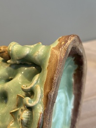 A Chinese Longquan celadon Guanyin, Ming or later