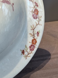 A fine Chinese famille rose oval 'go players' shaving bowl, Qianlong