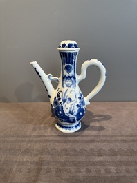 A Chinese blue and white 'nude figure' jug and cover, Kangxi, ca. 1680