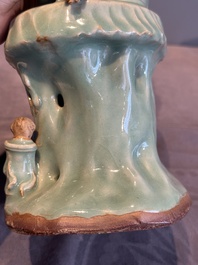 A Chinese Longquan celadon Guanyin, Ming or later