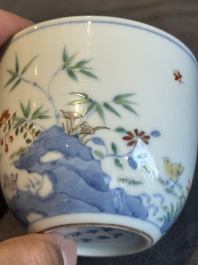 A pair of extremely rare imperial Chinese doucai 'chicken' cups, Chenghua mark, Yongzheng/Qianlong