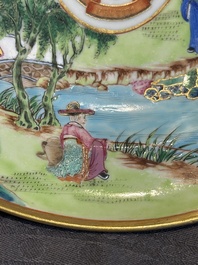 A rare Chinese Canton famille rose armorial soup plate with the arms of Wight, ca. 1810