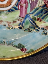 A rare Chinese Canton famille rose armorial soup plate with the arms of Wight, ca. 1810