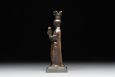 A bronze 'crowned Madonna with child' lustre ornament, Flanders, 16th C.