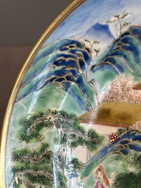 A rare Chinese Canton famille rose armorial soup plate with the arms of Wight, ca. 1810