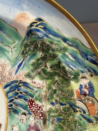 A rare Chinese Canton famille rose armorial soup plate with the arms of Wight, ca. 1810