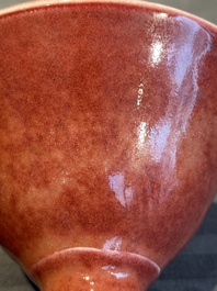 A Chinese peachbloom-glazed conical bowl, 19th C.