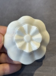 A pair of Chinese Dehua blanc de Chine flower-shaped cups, Kangxi