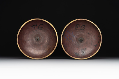 A pair of Chinese cloisonn&eacute; 'ganglu ping' or holy water vases, 18/19th C.