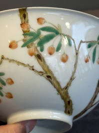 A Chinese famille verte 'goji' bowl, Daoguang mark, 20th C.