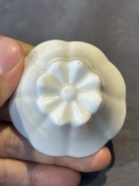 A pair of Chinese Dehua blanc de Chine flower-shaped cups, Kangxi