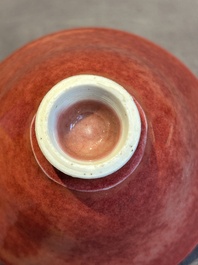 A Chinese peachbloom-glazed conical bowl, 19th C.