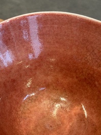 A Chinese peachbloom-glazed conical bowl, 19th C.