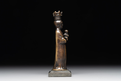 A bronze 'crowned Madonna with child' lustre ornament, Flanders, 16th C.
