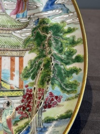 A pair of rare Chinese Canton famille rose armorial soup plates with the arms of Wight, ca. 1810