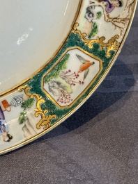 A pair of rare Chinese Canton famille rose armorial plates with the arms of Wight, ca. 1810