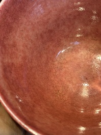 A Chinese peachbloom-glazed conical bowl, 19th C.