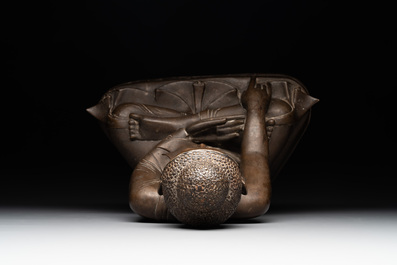 A Burmese bronze Mandalay-style Buddha in bhumisparsha mudra, 18/19th C.