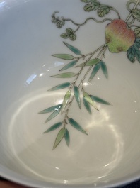 A pair of imperial Chinese famille rose 'balsam pear' bowls, Jiaqing mark and of the period