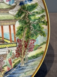 A pair of rare Chinese Canton famille rose armorial soup plates with the arms of Wight, ca. 1810