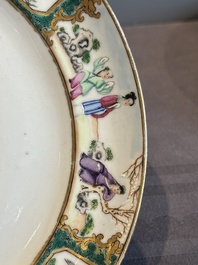 A pair of rare Chinese Canton famille rose armorial plates with the arms of Wight, ca. 1810