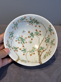 A Chinese famille verte 'goji' bowl, Daoguang mark, 20th C.