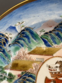 A rare Chinese Canton famille rose armorial soup plate with the arms of Wight, ca. 1810