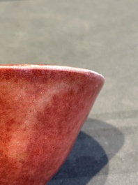 A Chinese peachbloom-glazed conical bowl, 19th C.
