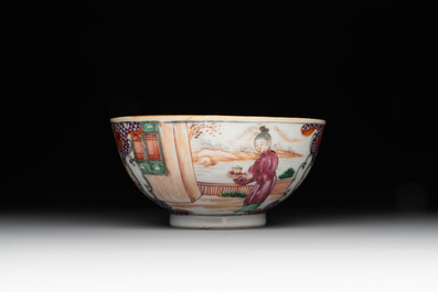A collection of five Chinese Imari-style wares and one Canton famille rose cup, Kangxi/Qianlong