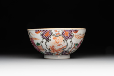 A collection of five Chinese Imari-style wares and one Canton famille rose cup, Kangxi/Qianlong