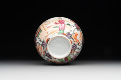 A collection of five Chinese Imari-style wares and one Canton famille rose cup, Kangxi/Qianlong