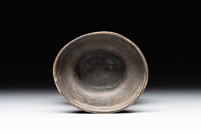 A rare archaistic bronze 'touhu' vase, Tianshun Mark, Ming