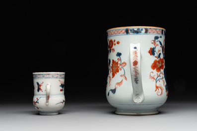 A collection of five Chinese Imari-style wares and one Canton famille rose cup, Kangxi/Qianlong