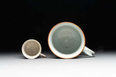 A collection of five Chinese Imari-style wares and one Canton famille rose cup, Kangxi/Qianlong