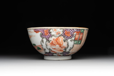 A collection of five Chinese Imari-style wares and one Canton famille rose cup, Kangxi/Qianlong