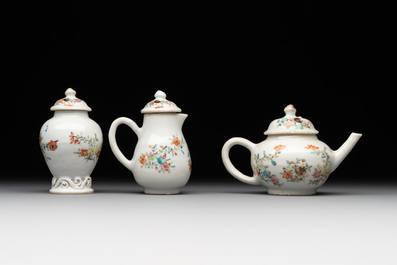 A rare complete Chinese famille rose 8-person miniature tea service comprising 28 pieces, Qianlong