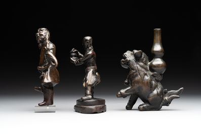 Three various Chinese bronze incense holders, Yuan/Ming